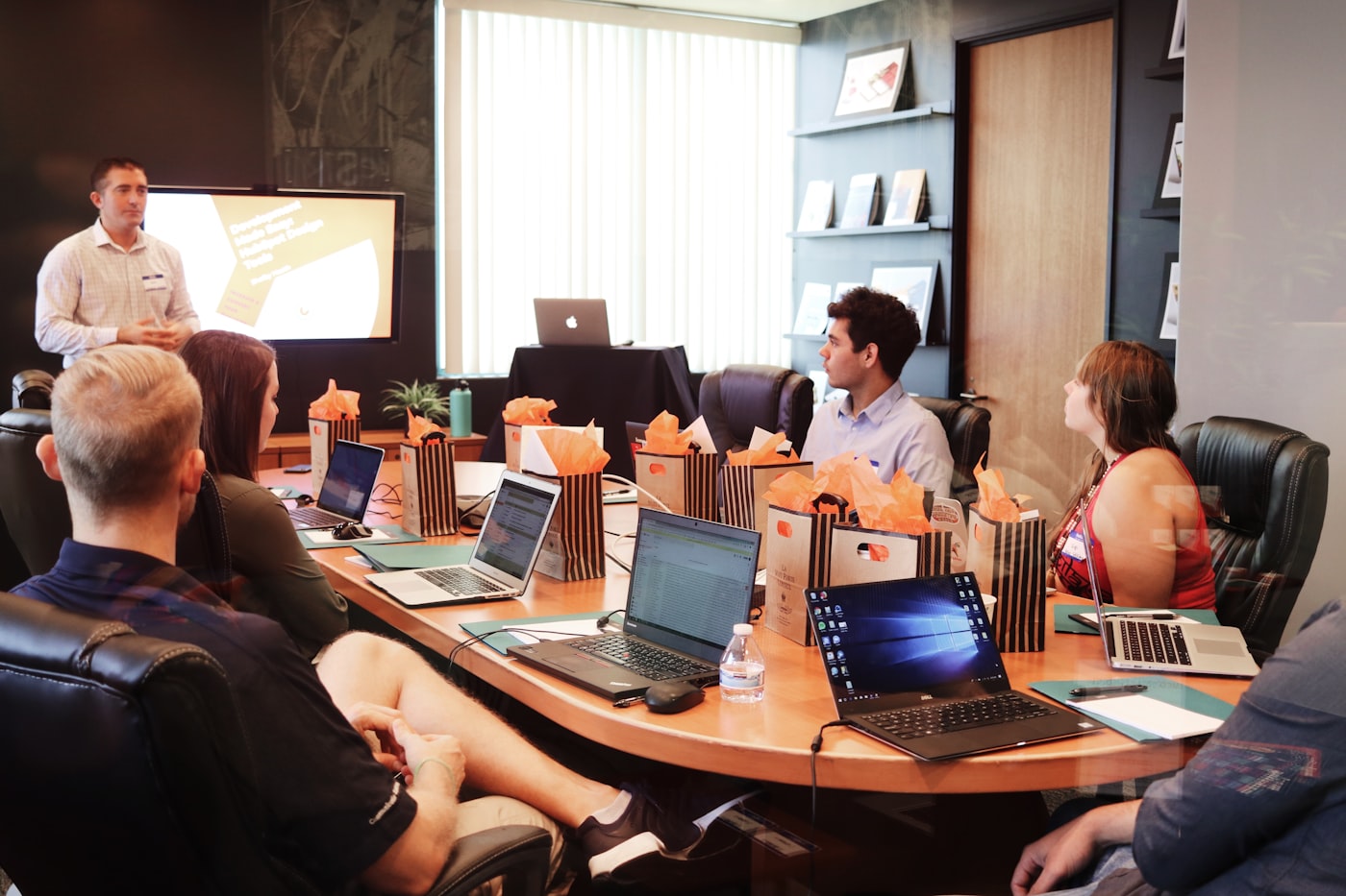 Professional team collaborating in a meeting